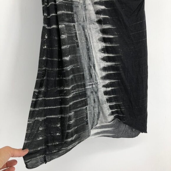 HELMUT LANG  Black & Grey Tie-Dye Print Abstract Asymmetrical Midi Dress size S - Picture 7 of 16